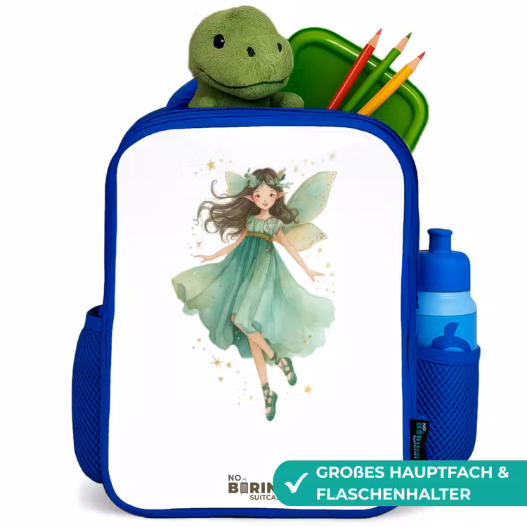 Kinderrucksack - Blau - Schwebende grüne Elfe — 3