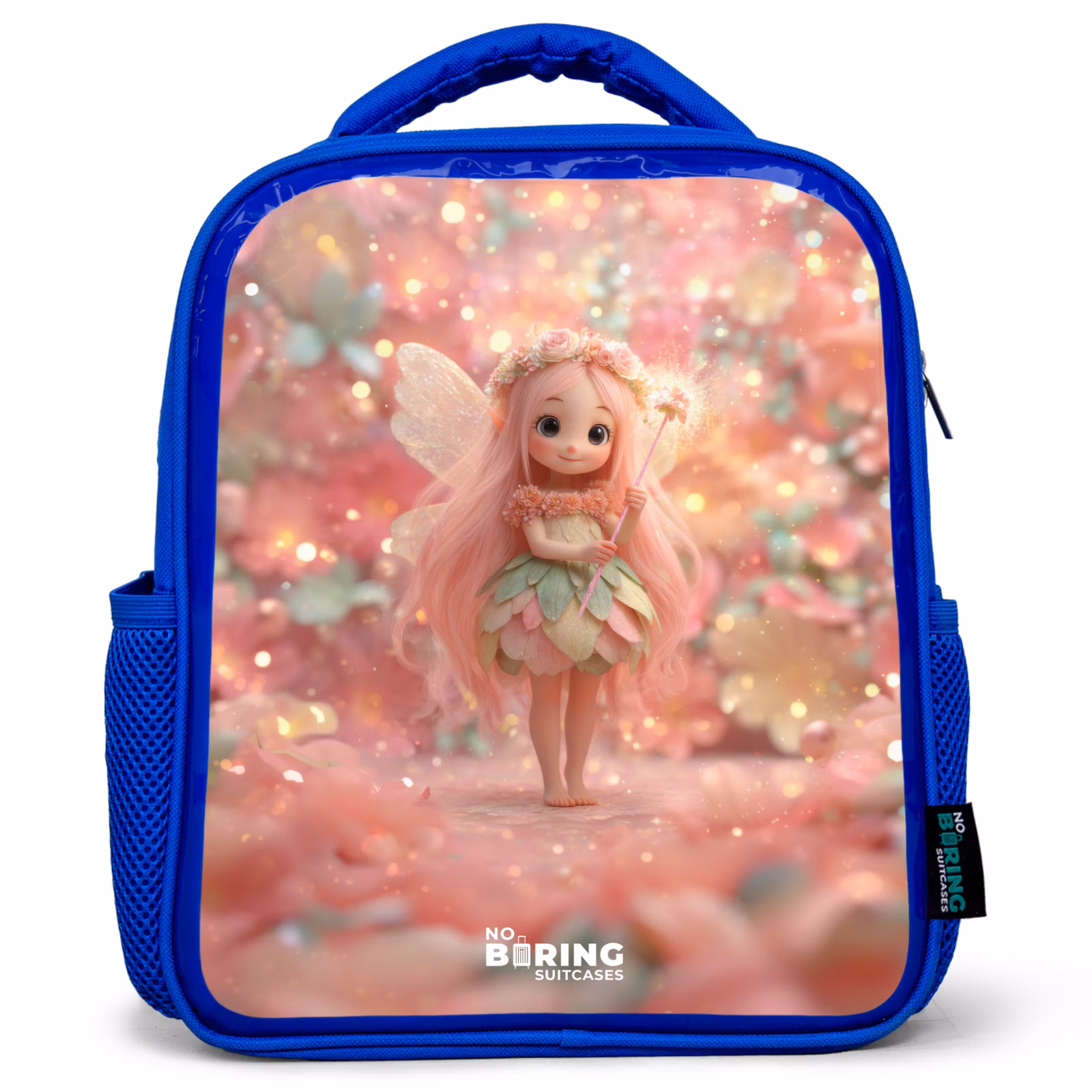 Kinderrucksack - Blau - Blumenfee in rosa Märchenwelt — 1