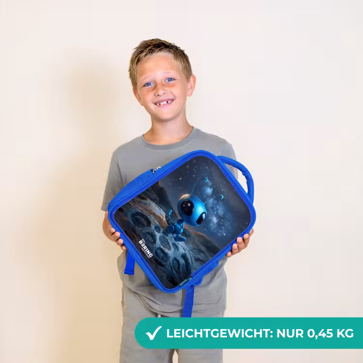 Kinderrucksack - Blau - Blaue außerirdische Kreatur unter dem Sternenhimmel — 4