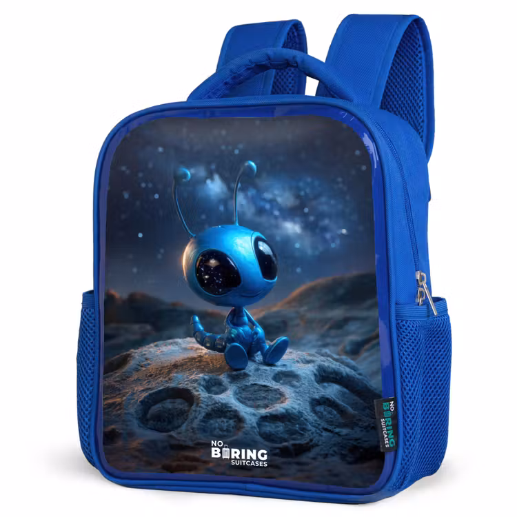Kinderrucksack - Blau - Blaue außerirdische Kreatur unter dem Sternenhimmel — 7