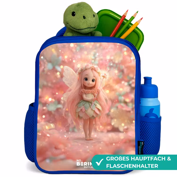 Kinderrucksack - Blau - Blumenfee in rosa Märchenwelt — 3