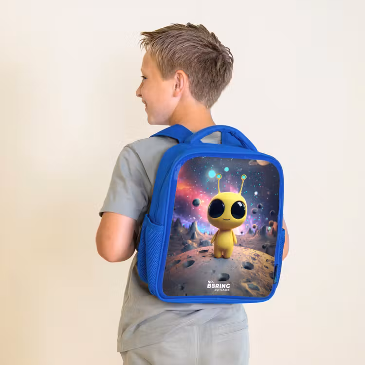Kinderrucksack - Blau - Fröhlicher kleiner Außerirdischer — 2