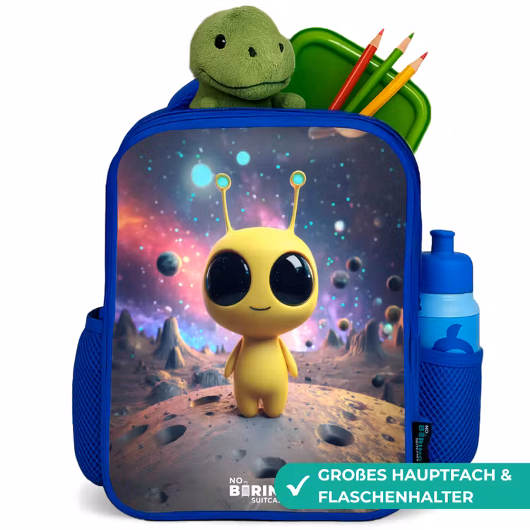 Kinderrucksack - Blau - Fröhlicher kleiner Außerirdischer — 3
