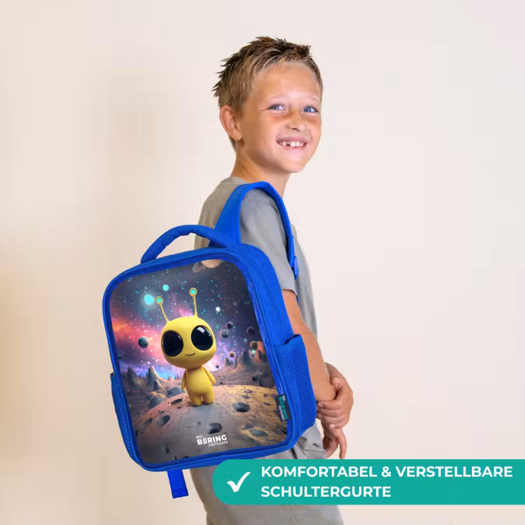 Kinderrucksack - Blau - Fröhlicher kleiner Außerirdischer — 5