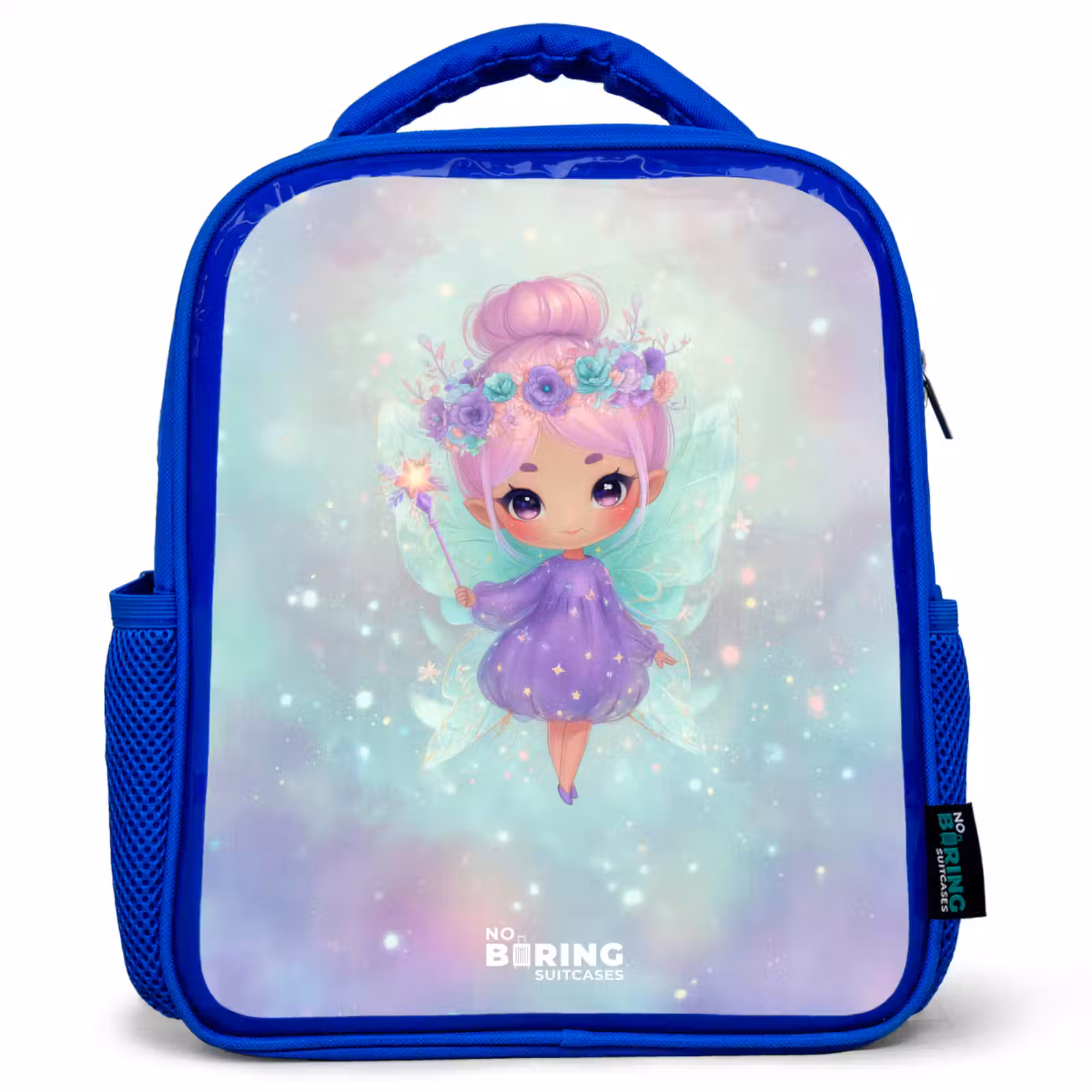 Kinderrucksack - Blau - Blumenfee in pastellfarbenem Glanz — 1