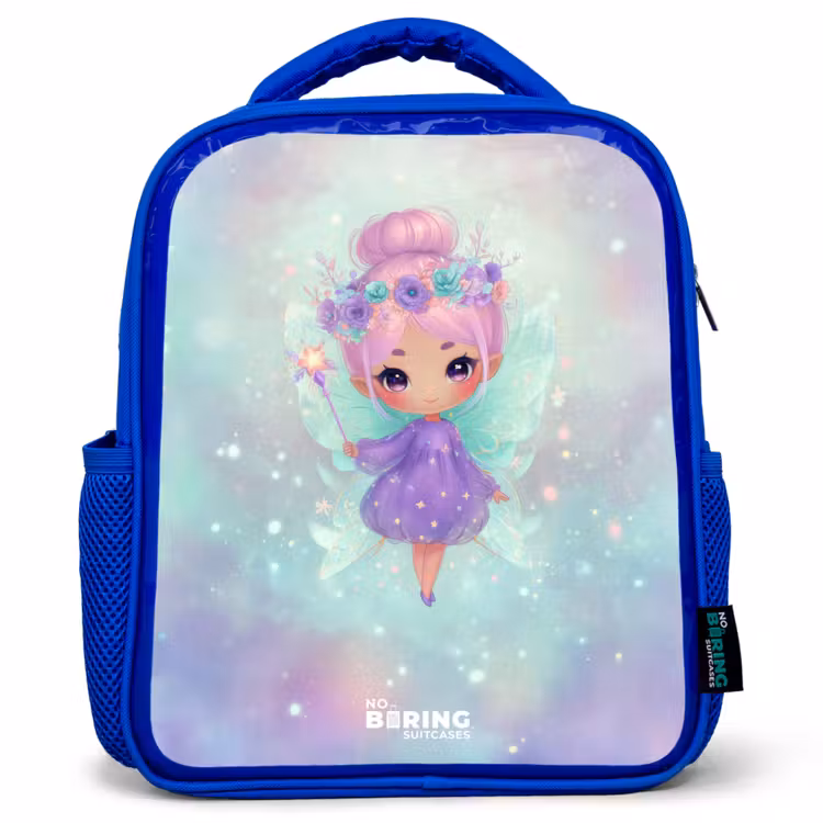 Kinderrucksack - Blau - Blumenfee in pastellfarbenem Glanz — 1