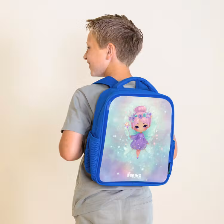 Kinderrucksack - Blau - Blumenfee in pastellfarbenem Glanz — 2