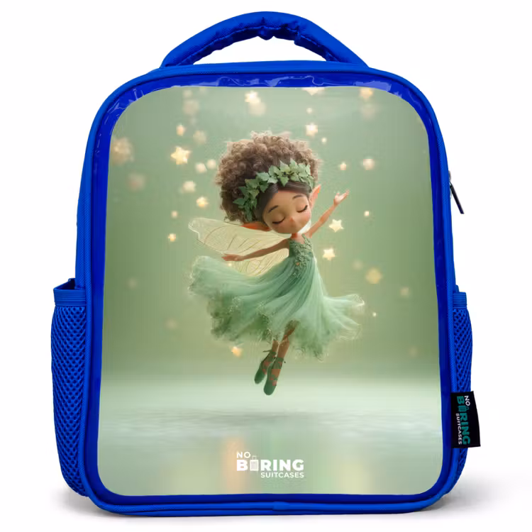 Kinderrucksack - Blau - Tanzende Fee in grünem Licht — 1