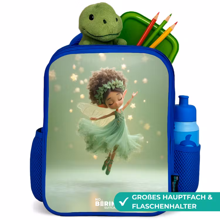 Kinderrucksack - Blau - Tanzende Fee in grünem Licht — 3