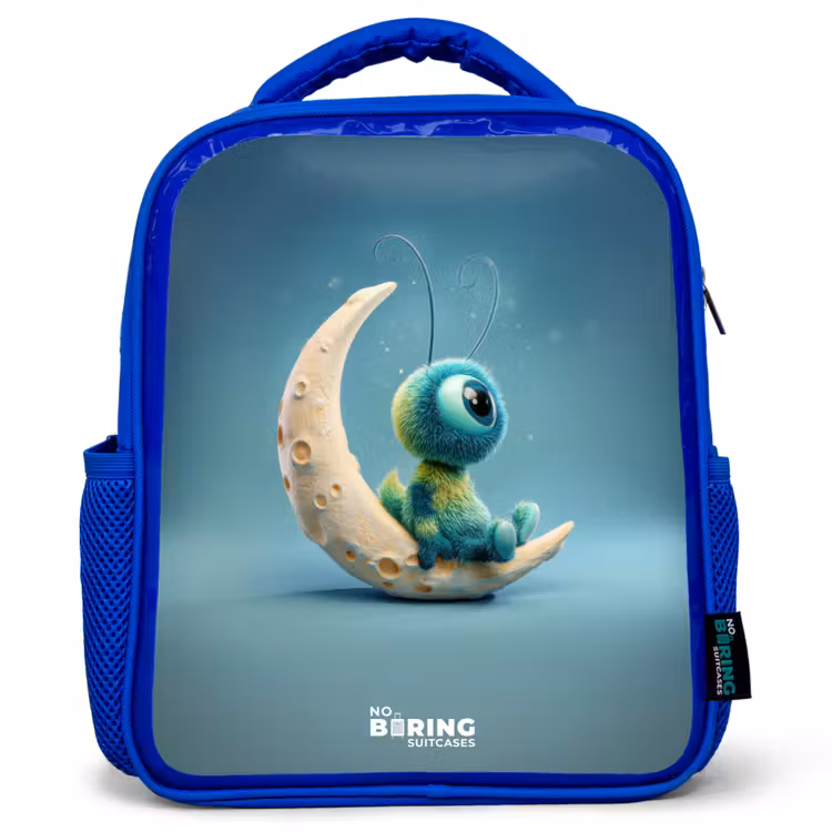 Kinderrucksack - Blau - Verträumte Kreatur auf dem Mond — 1