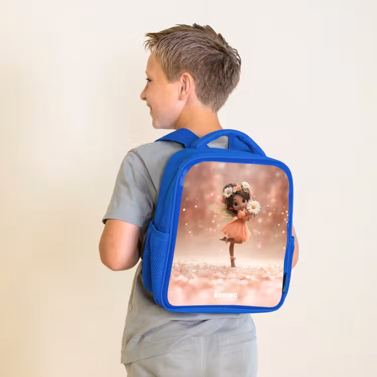 Kinderrucksack - Blau - Fee mit Gänseblümchen — 2