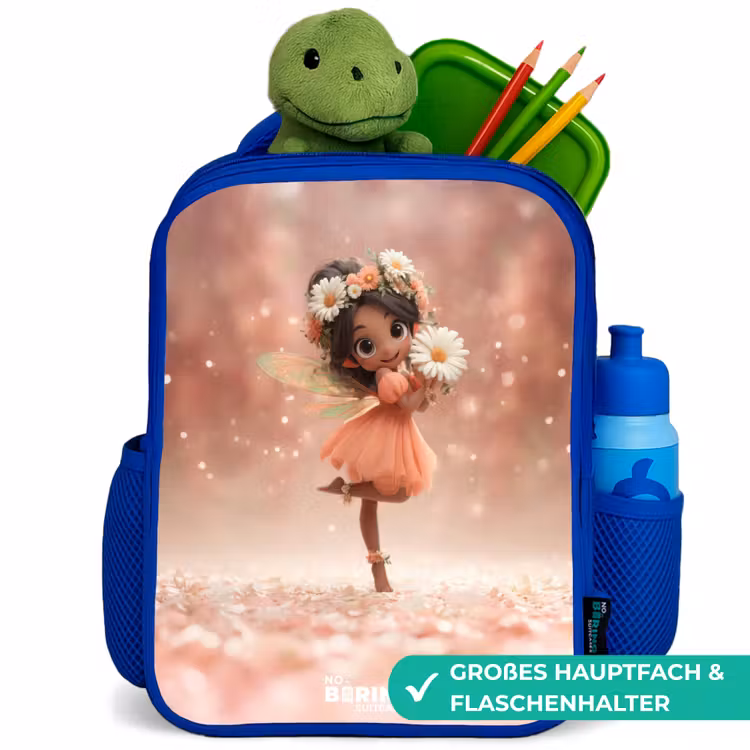 Kinderrucksack - Blau - Fee mit Gänseblümchen — 3