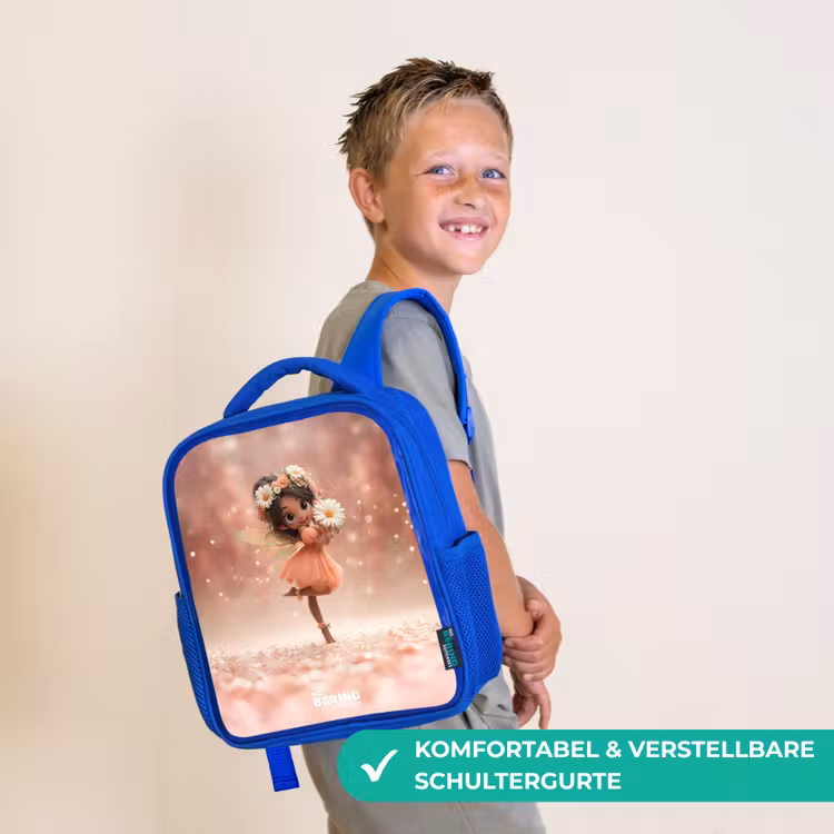 Kinderrucksack - Blau - Fee mit Gänseblümchen — 5