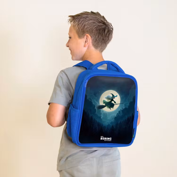 Kinderrucksack - Blau - Hexe im Mondscheinflug — 2