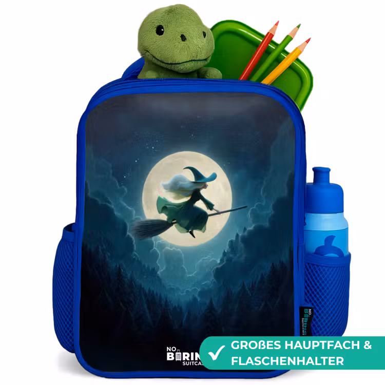 Kinderrucksack - Blau - Hexe im Mondscheinflug — 3