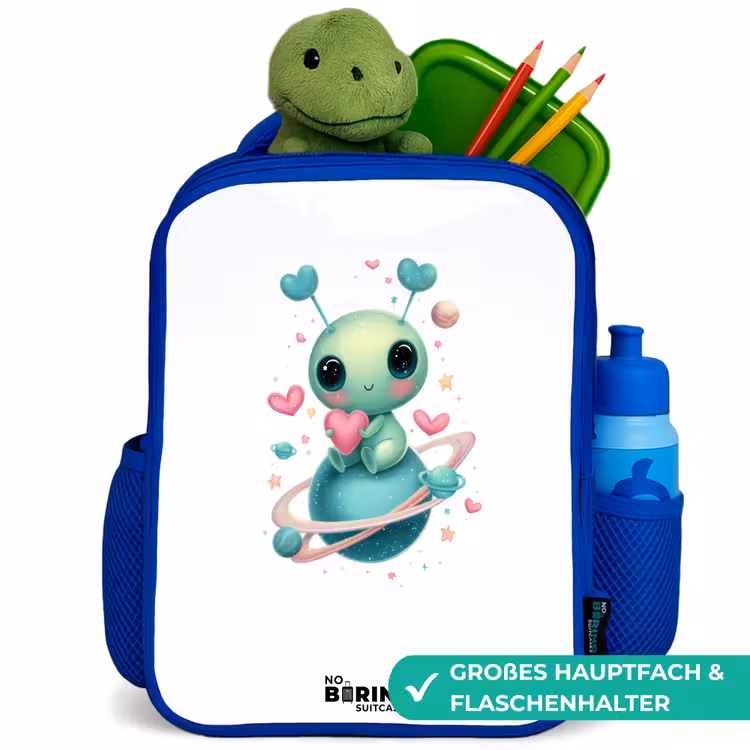 Kinderrucksack - Blau - Süßer kleiner Außerirdischer mit Herz — 3