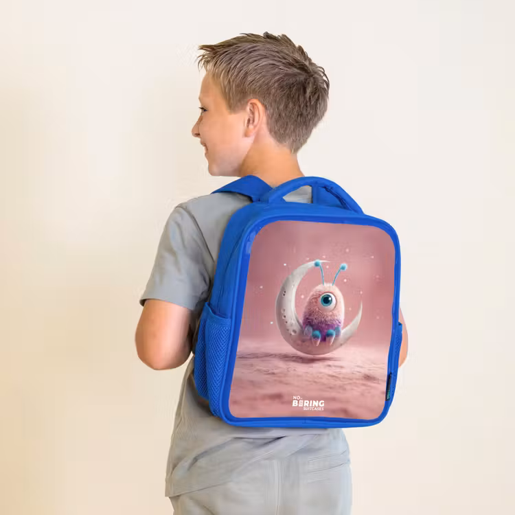 Kinderrucksack - Blau - Mondwippe mit Fluffy Weasel — 2