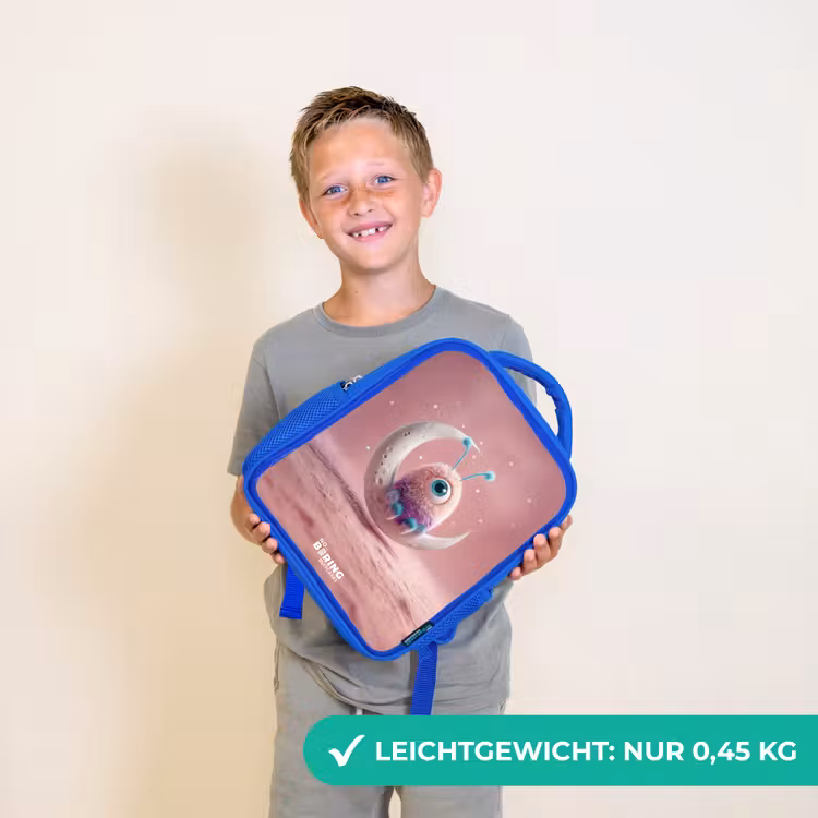 Kinderrucksack - Blau - Mondwippe mit Fluffy Weasel — 4