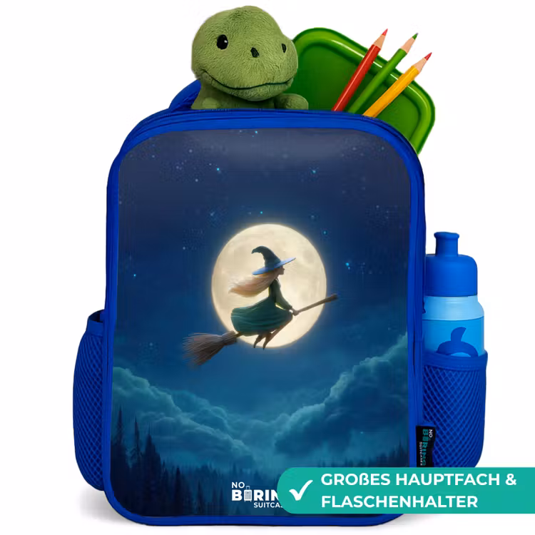 Kinderrucksack - Blau - Nachtflug über den Wald — 3