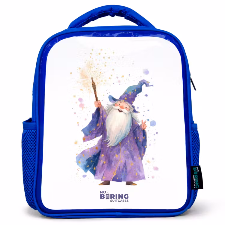 Kinderrucksack - Blau - Alter Magier mit Stab — 1