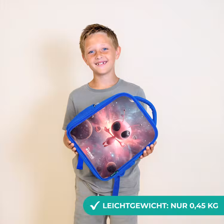 Kinderrucksack - Blau - Rosa Alien im Sternennebel — 4