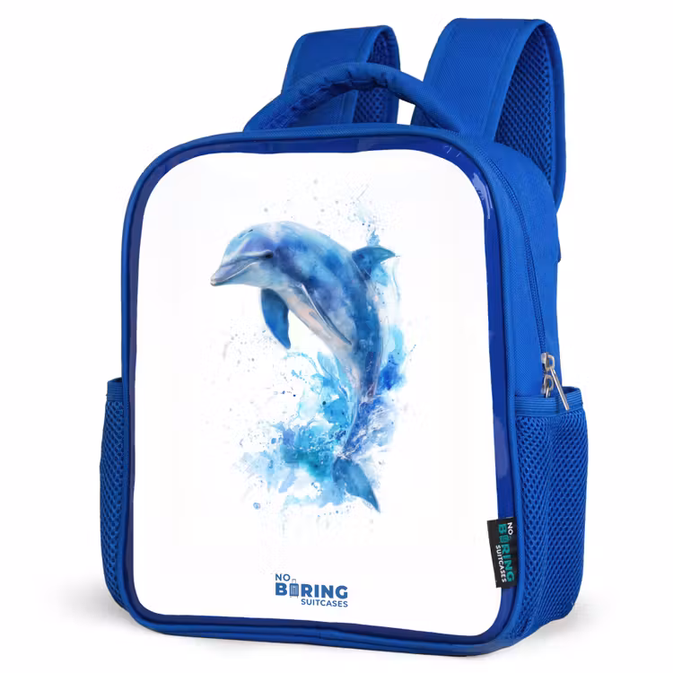 Kinderrucksack - Blau - Springender blauer Delfin — 7