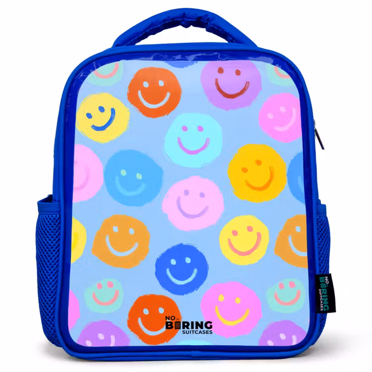 Kinderrucksack - Blau - Heiteres Muster von Smileys — 1