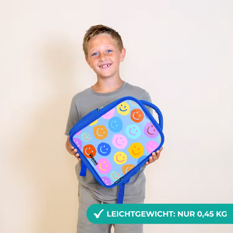 Kinderrucksack - Blau - Heiteres Muster von Smileys — 4