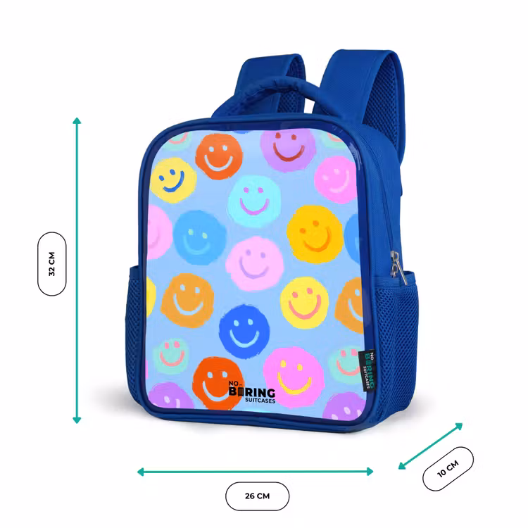 Kinderrucksack - Blau - Heiteres Muster von Smileys — 6