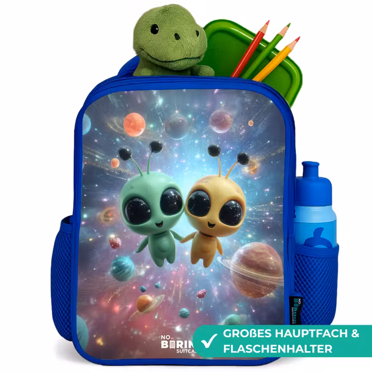Kinderrucksack - Blau - Fröhliche außerirdische Freunde — 3