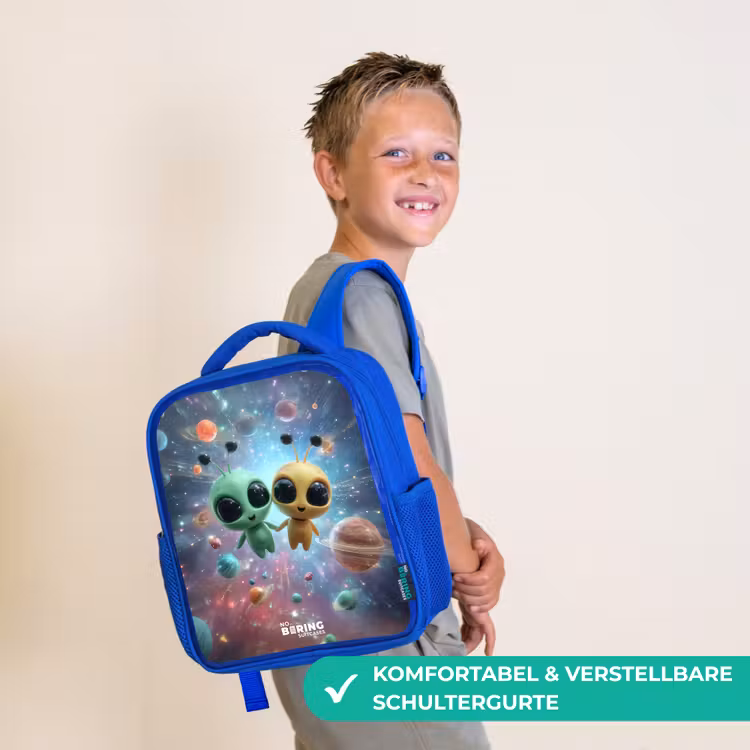 Kinderrucksack - Blau - Fröhliche außerirdische Freunde — 5