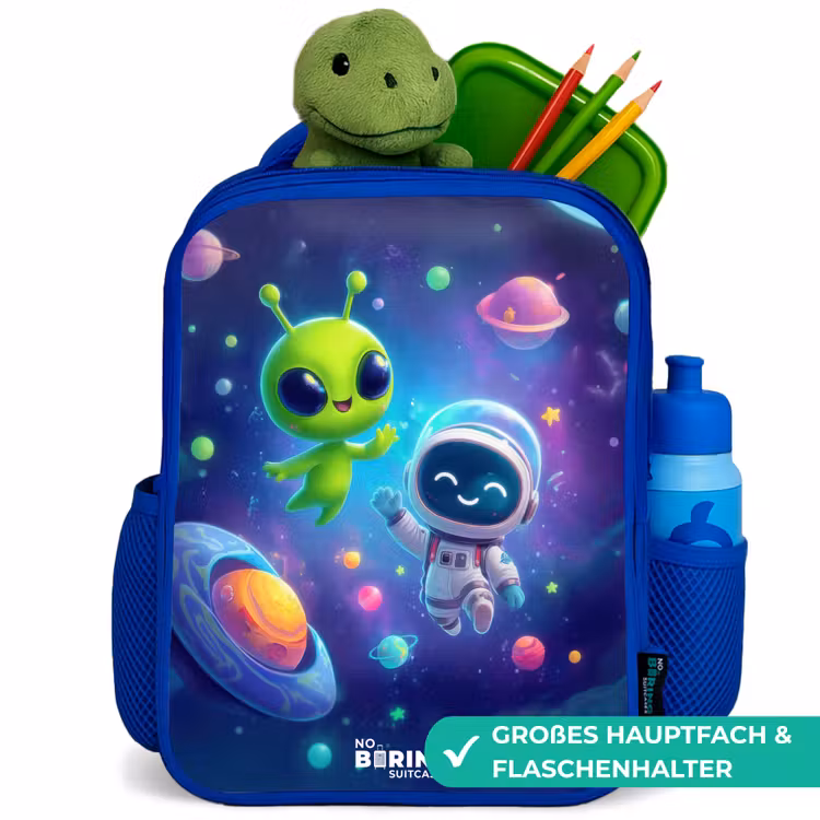 Kinderrucksack - Blau - Fröhliches Treffen im Weltraum — 3