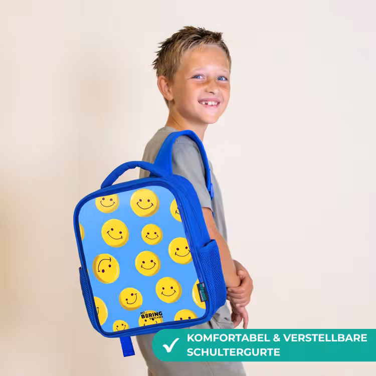 Kinderrucksack - Blau - Fröhlicher Smiley-Regen — 5