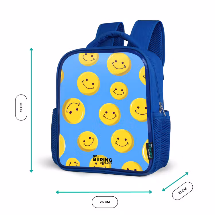 Kinderrucksack - Blau - Fröhlicher Smiley-Regen — 6