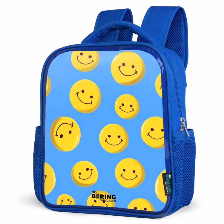 Kinderrucksack - Blau - Fröhlicher Smiley-Regen — 7