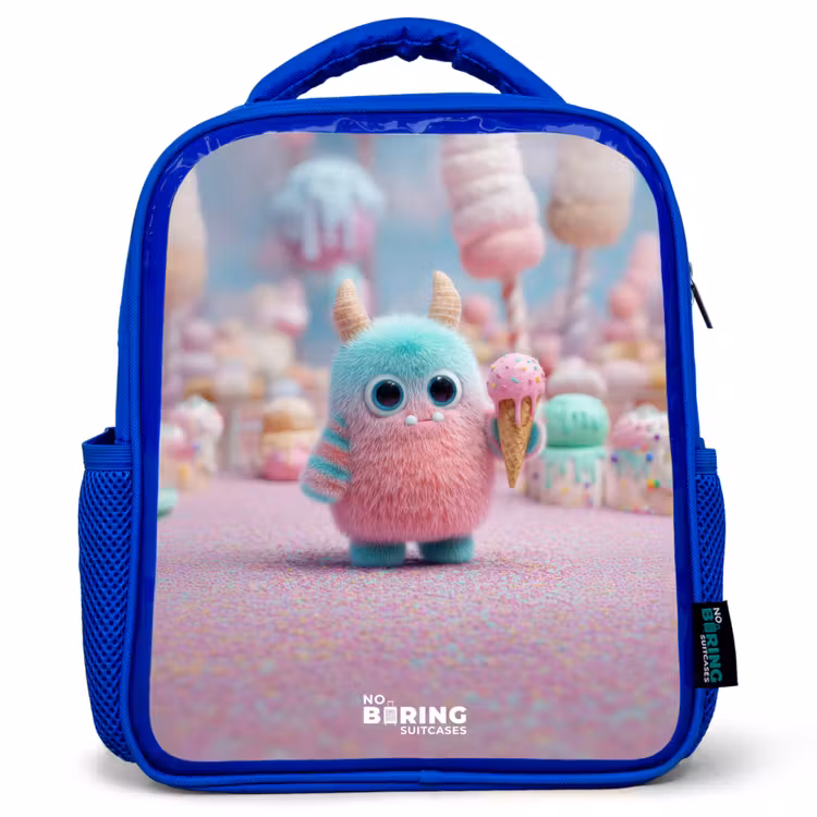 Kinderrucksack - Blau - Süßes Monster Süßigkeiten Abenteuer — 1