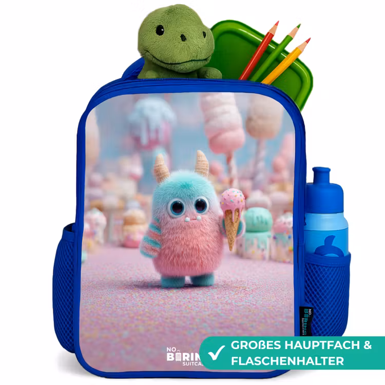 Kinderrucksack - Blau - Süßes Monster Süßigkeiten Abenteuer — 3