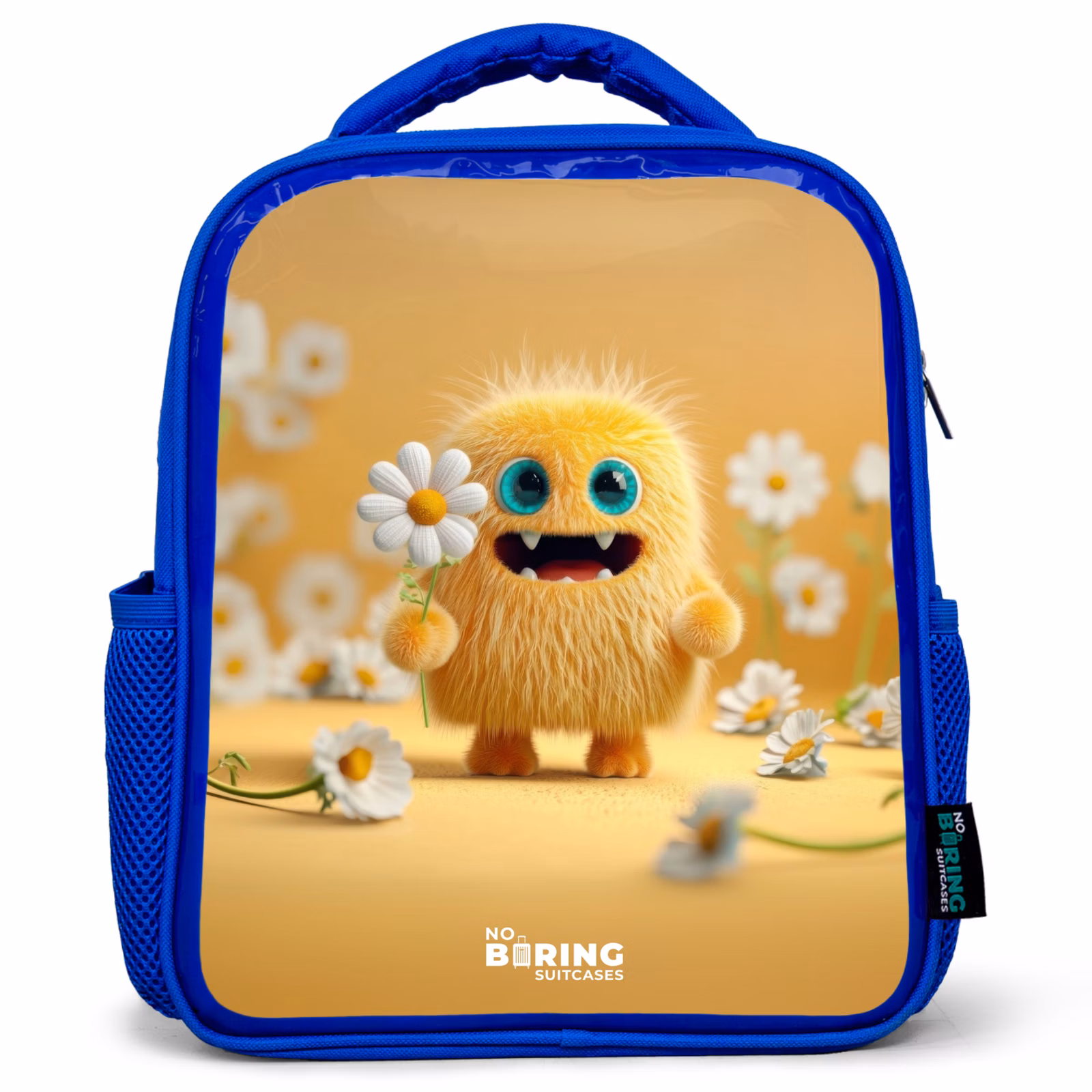 Kinderrucksack - Blau - Monster - Kreatur - Blume - Gelb — 1