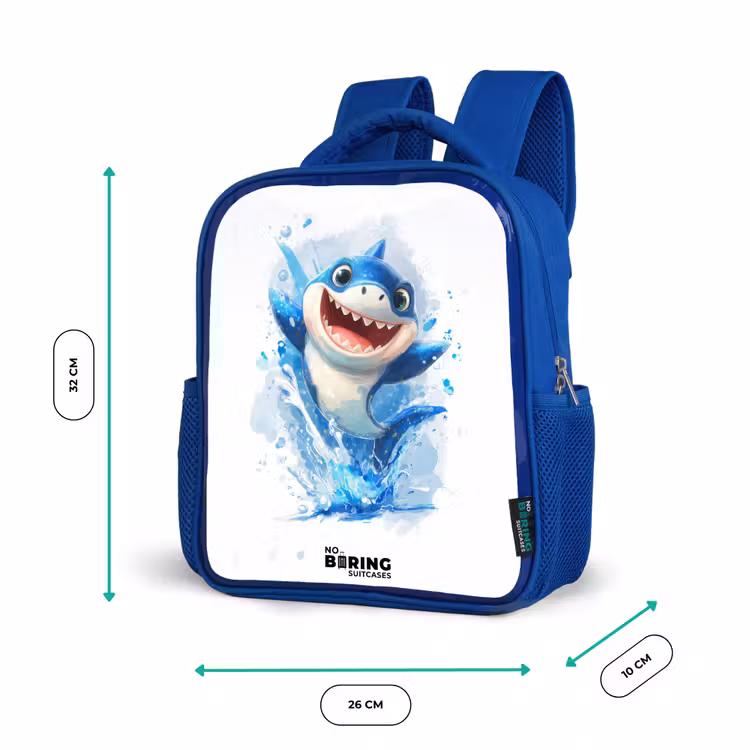 Kinderrucksack - Blau - Hai - Zähne - Wasser — 6