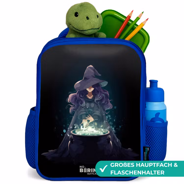 Kinderrucksack - Blau - Hexe - Kessel - Magie — 3