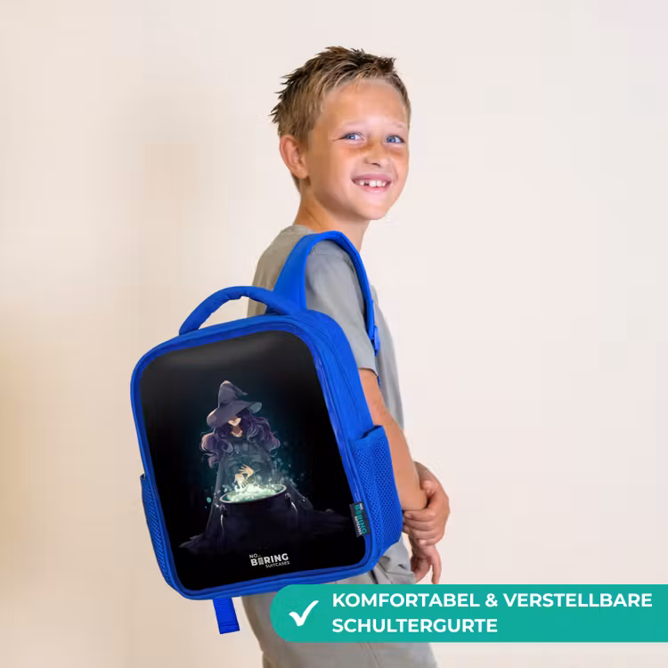Kinderrucksack - Blau - Hexe - Kessel - Magie — 5