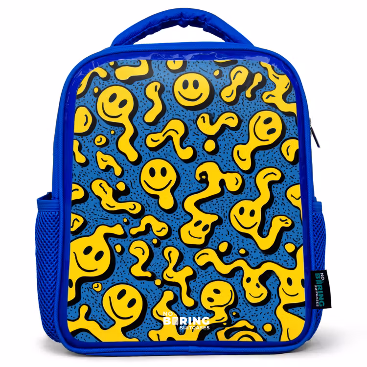 Kinderrucksack - Blau - Smiley - Blau - Gelb — 1