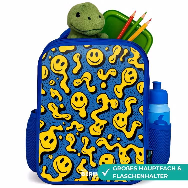 Kinderrucksack - Blau - Smiley - Blau - Gelb — 3