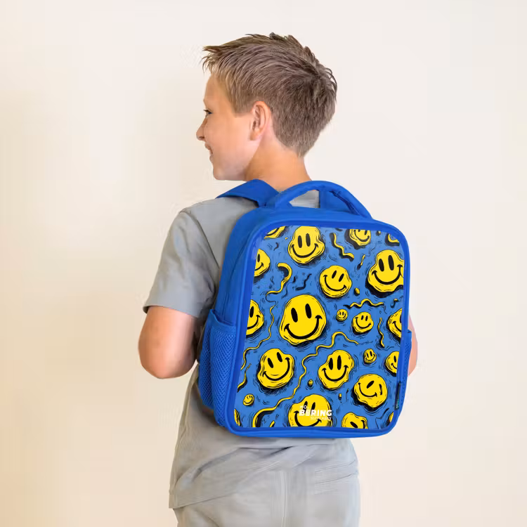 Kinderrucksack - Blau - Smiley - Gelb - Blau — 2
