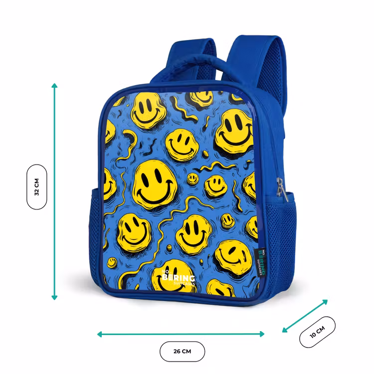 Kinderrucksack - Blau - Smiley - Gelb - Blau — 6