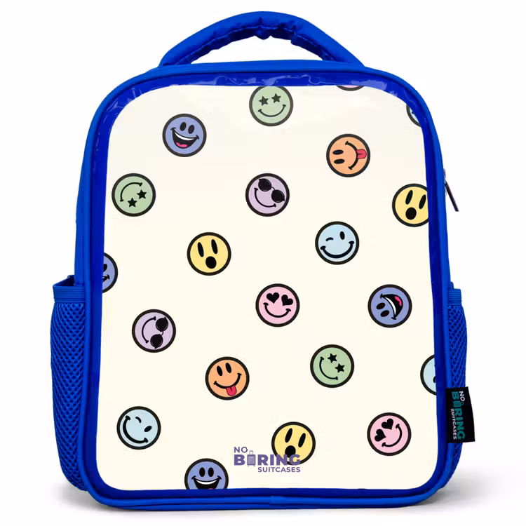 Kinderrucksack - Blau - Verspielter Smiley-Mix — 1