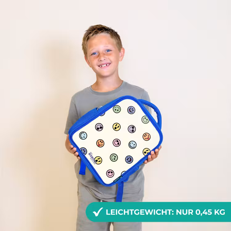 Kinderrucksack - Blau - Verspielter Smiley-Mix — 4