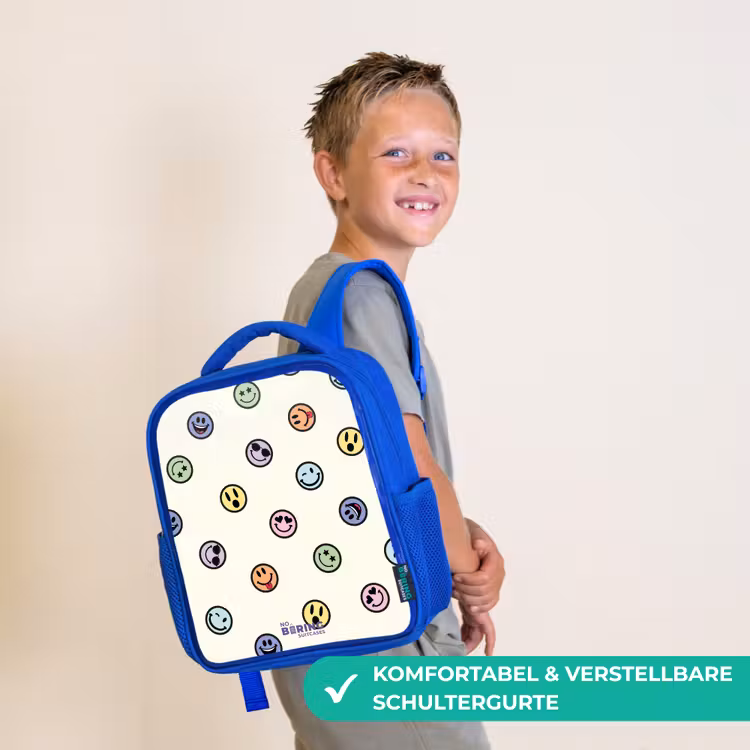 Kinderrucksack - Blau - Verspielter Smiley-Mix — 5
