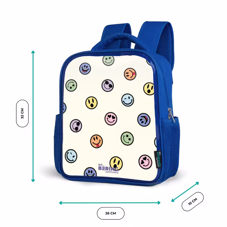 Kinderrucksack - Blau - Verspielter Smiley-Mix — 6