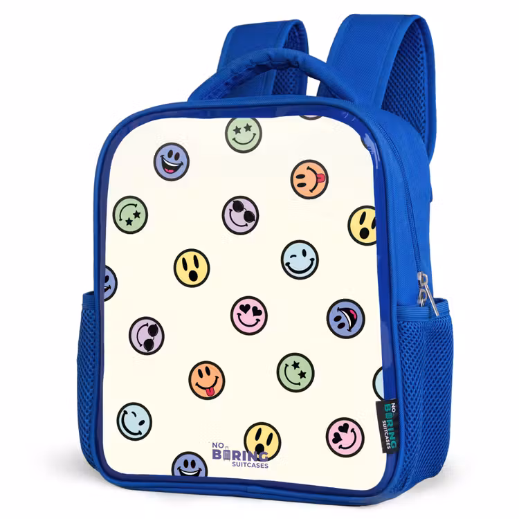 Kinderrucksack - Blau - Verspielter Smiley-Mix — 7